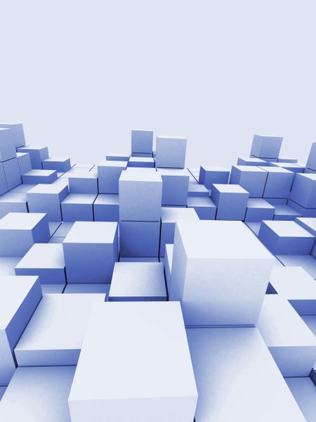 3D abstract blue cubes to be used as background