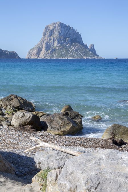 Hort Cove Beach and Vedra Island; Ibiza; Spain;
