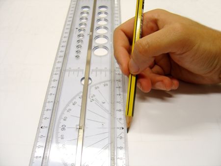 Architect/Designer drawing a straight line