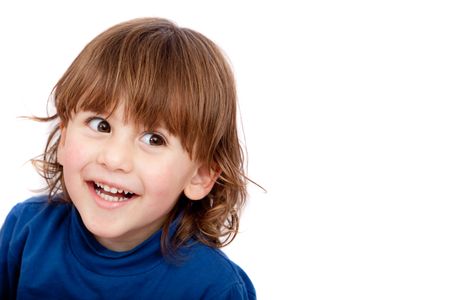 Happy kid isolated over a white background