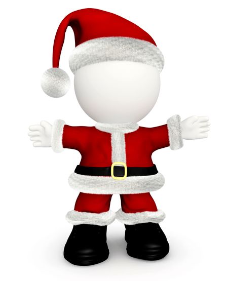 3D Santa Claus with arms open ? isolated over a white background	