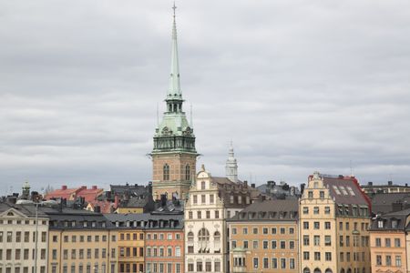 German Church and Building Facades in Old Town; Stockholm; Sweden