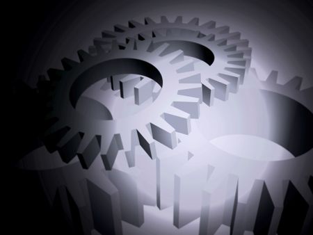 gears over a black background