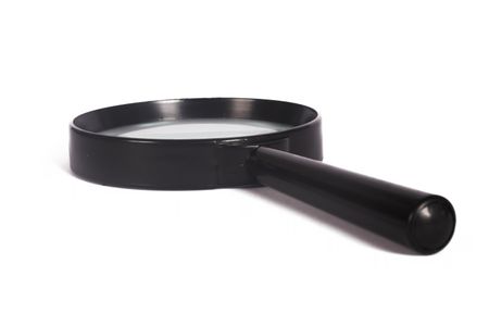 black magnifying glass in perspective