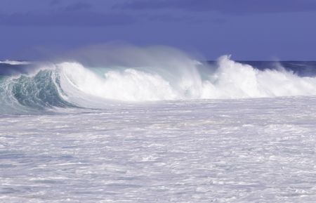 Breaking surf on North Shore of Oahu