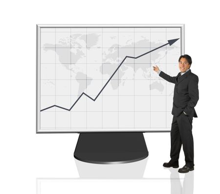 Businessman presenting growth graph