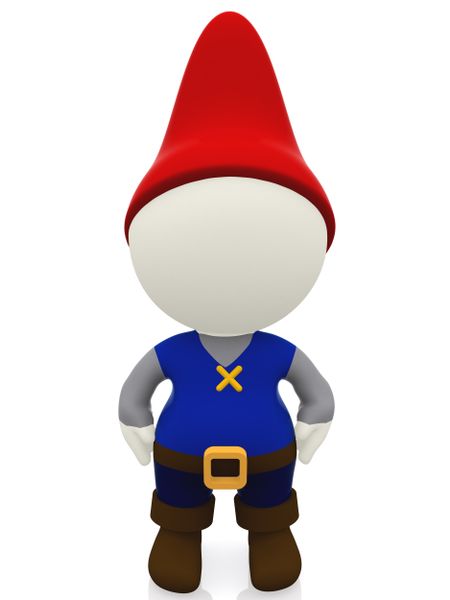 3D gnome - isolated over a white background