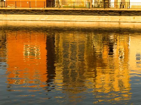 Urban abstract: Riverwalk reflections