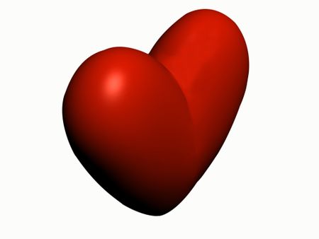 Red Heart on a White Background